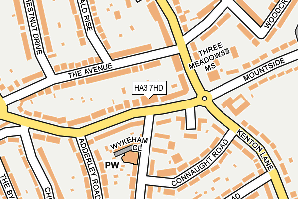 HA3 7HD map - OS OpenMap – Local (Ordnance Survey)