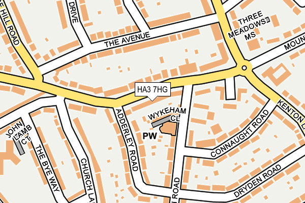 HA3 7HG map - OS OpenMap – Local (Ordnance Survey)
