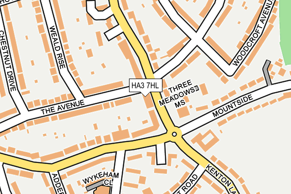 HA3 7HL map - OS OpenMap – Local (Ordnance Survey)