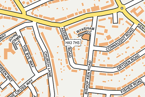 HA3 7HS map - OS OpenMap – Local (Ordnance Survey)