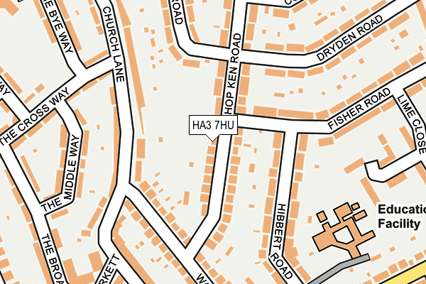 HA3 7HU map - OS OpenMap – Local (Ordnance Survey)