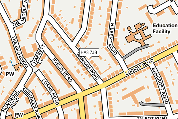 HA3 7JB map - OS OpenMap – Local (Ordnance Survey)
