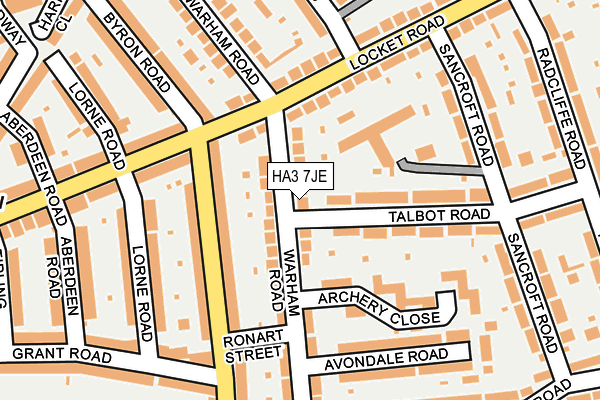 HA3 7JE map - OS OpenMap – Local (Ordnance Survey)