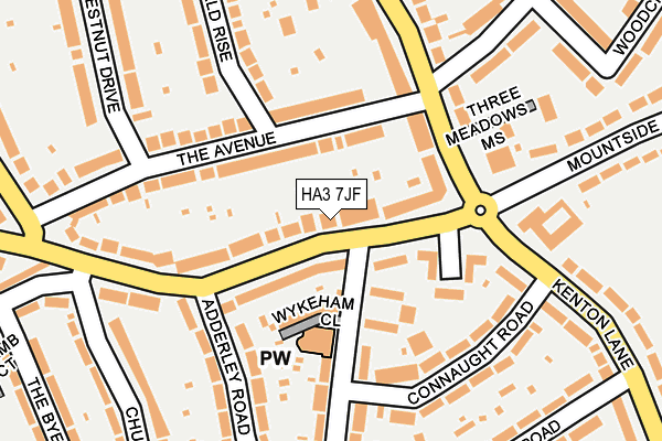 HA3 7JF map - OS OpenMap – Local (Ordnance Survey)