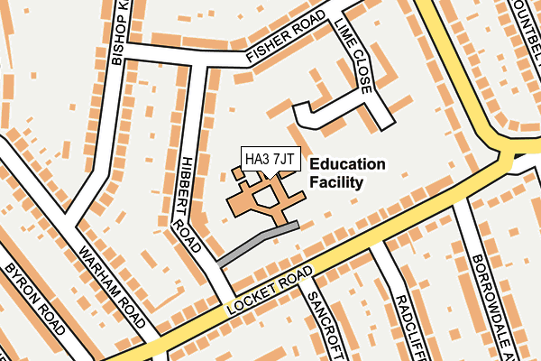 HA3 7JT map - OS OpenMap – Local (Ordnance Survey)