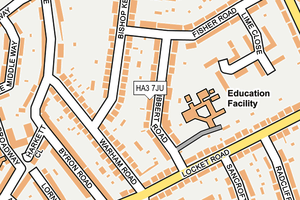 HA3 7JU map - OS OpenMap – Local (Ordnance Survey)