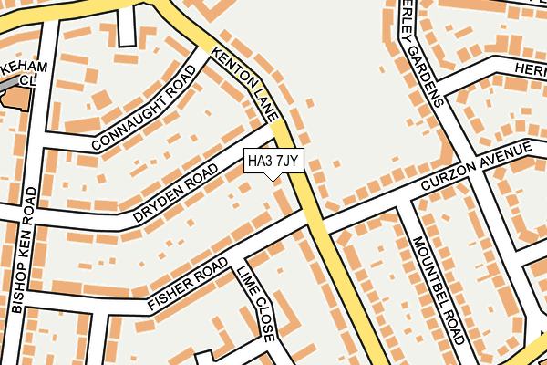 HA3 7JY map - OS OpenMap – Local (Ordnance Survey)