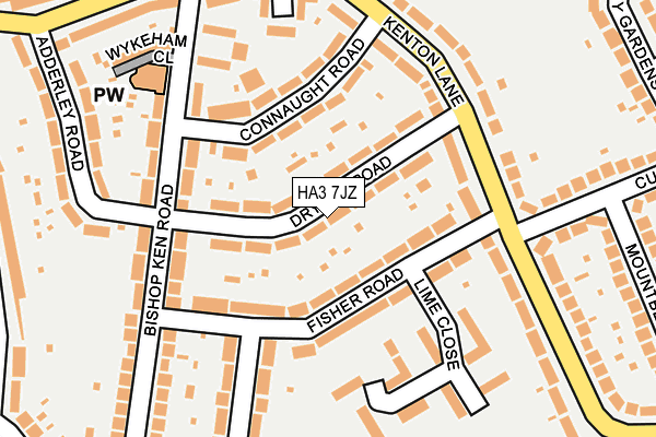 HA3 7JZ map - OS OpenMap – Local (Ordnance Survey)