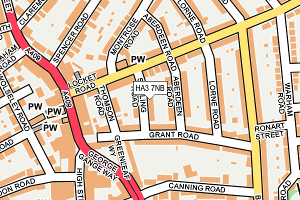 HA3 7NB map - OS OpenMap – Local (Ordnance Survey)