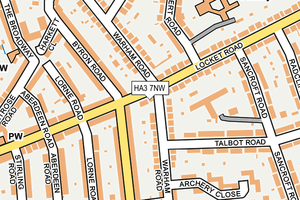 HA3 7NW map - OS OpenMap – Local (Ordnance Survey)