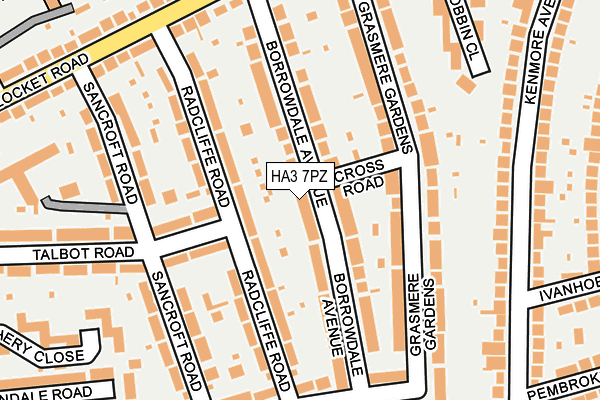 HA3 7PZ map - OS OpenMap – Local (Ordnance Survey)