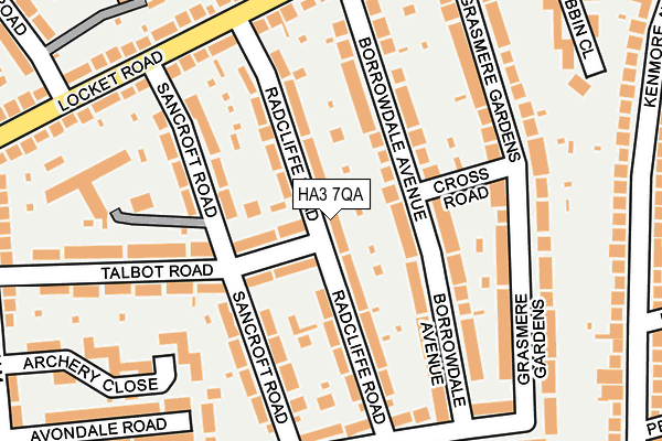 HA3 7QA map - OS OpenMap – Local (Ordnance Survey)