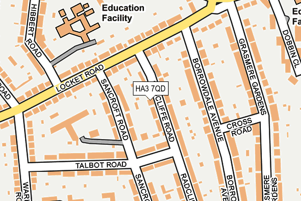 HA3 7QD map - OS OpenMap – Local (Ordnance Survey)