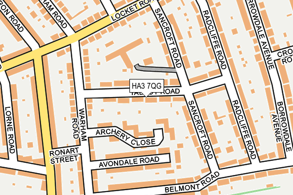 HA3 7QG map - OS OpenMap – Local (Ordnance Survey)