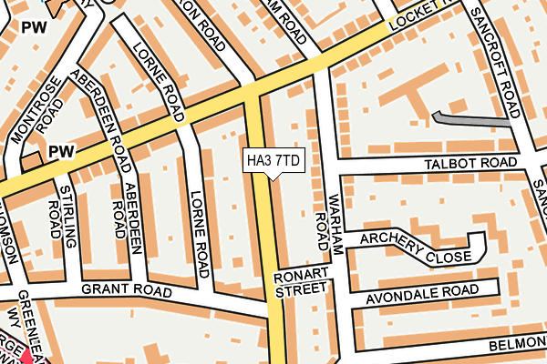 HA3 7TD map - OS OpenMap – Local (Ordnance Survey)