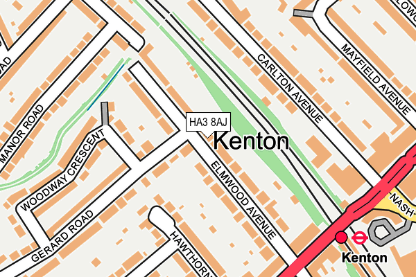 HA3 8AJ map - OS OpenMap – Local (Ordnance Survey)