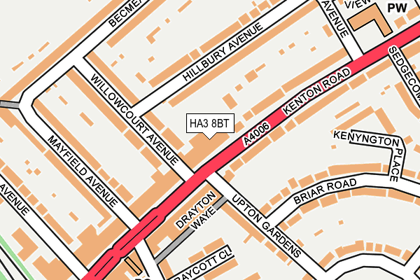 HA3 8BT map - OS OpenMap – Local (Ordnance Survey)