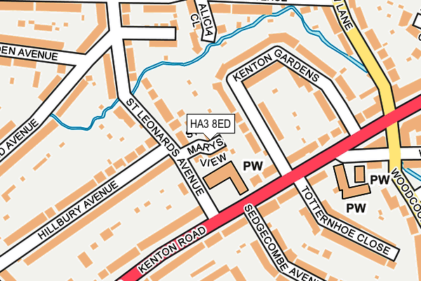 HA3 8ED map - OS OpenMap – Local (Ordnance Survey)