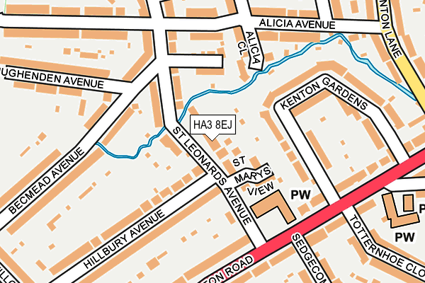 HA3 8EJ map - OS OpenMap – Local (Ordnance Survey)