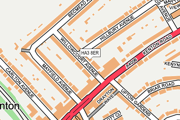 HA3 8ER map - OS OpenMap – Local (Ordnance Survey)