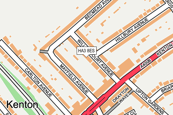 HA3 8ES map - OS OpenMap – Local (Ordnance Survey)