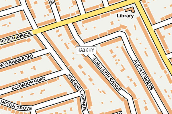 HA3 8HY map - OS OpenMap – Local (Ordnance Survey)