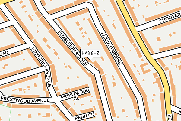 HA3 8HZ map - OS OpenMap – Local (Ordnance Survey)