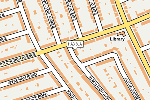 HA3 8JA map - OS OpenMap – Local (Ordnance Survey)