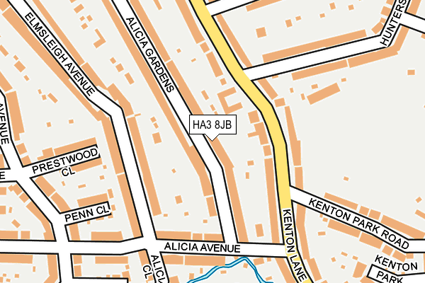 HA3 8JB map - OS OpenMap – Local (Ordnance Survey)