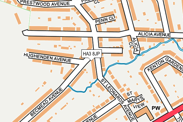 HA3 8JP map - OS OpenMap – Local (Ordnance Survey)
