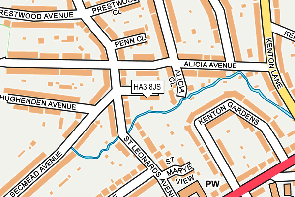 HA3 8JS map - OS OpenMap – Local (Ordnance Survey)