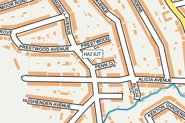 HA3 8JT map - OS OpenMap – Local (Ordnance Survey)