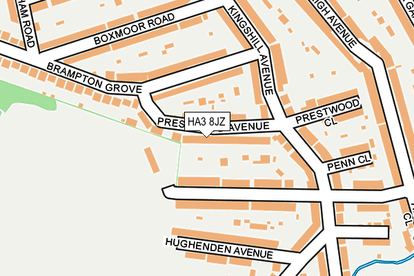 HA3 8JZ map - OS OpenMap – Local (Ordnance Survey)