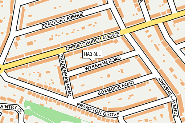 HA3 8LL map - OS OpenMap – Local (Ordnance Survey)