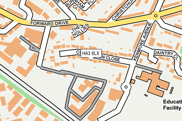 HA3 8LX map - OS OpenMap – Local (Ordnance Survey)