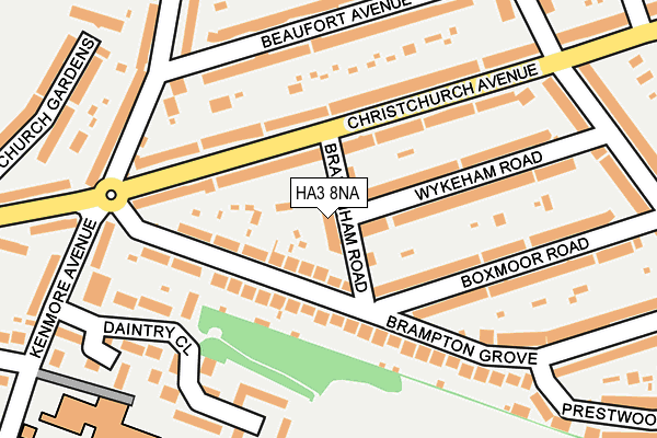 HA3 8NA map - OS OpenMap – Local (Ordnance Survey)