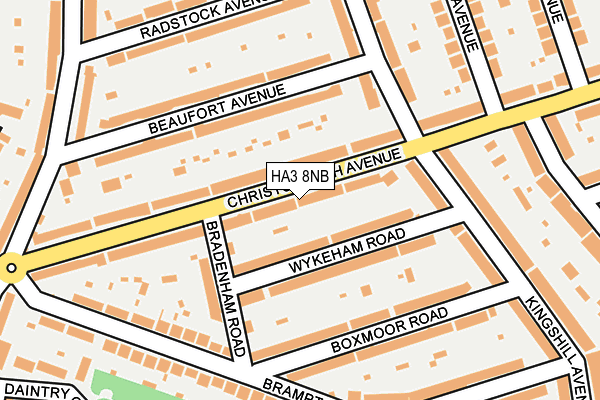 HA3 8NB map - OS OpenMap – Local (Ordnance Survey)