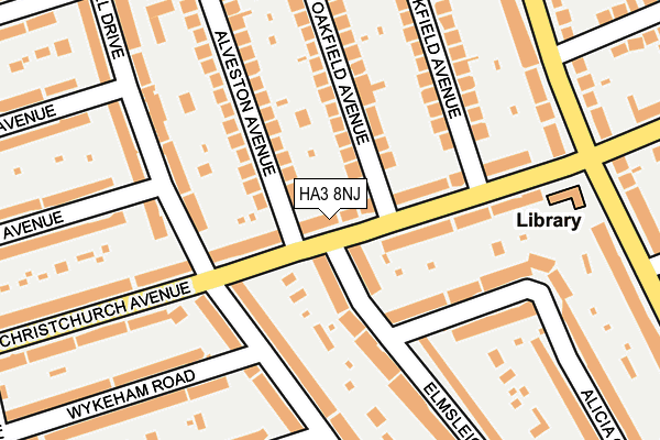 HA3 8NJ map - OS OpenMap – Local (Ordnance Survey)