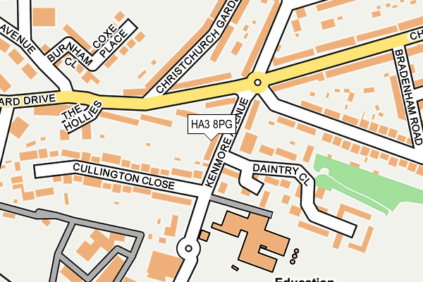 HA3 8PG map - OS OpenMap – Local (Ordnance Survey)
