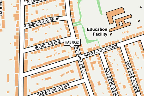 HA3 8QD map - OS OpenMap – Local (Ordnance Survey)