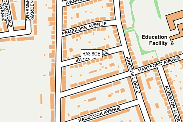 HA3 8QE map - OS OpenMap – Local (Ordnance Survey)