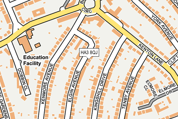 HA3 8QJ map - OS OpenMap – Local (Ordnance Survey)