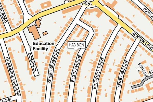 HA3 8QN map - OS OpenMap – Local (Ordnance Survey)