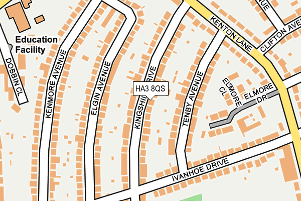 HA3 8QS map - OS OpenMap – Local (Ordnance Survey)