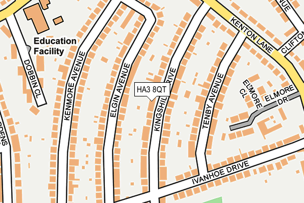 HA3 8QT map - OS OpenMap – Local (Ordnance Survey)