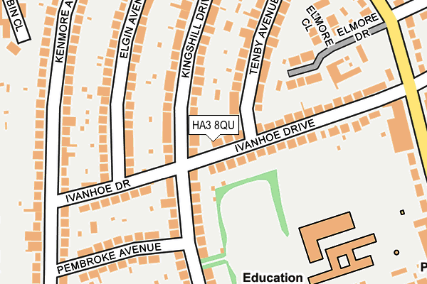 HA3 8QU map - OS OpenMap – Local (Ordnance Survey)