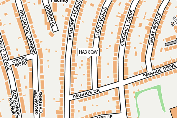 HA3 8QW map - OS OpenMap – Local (Ordnance Survey)