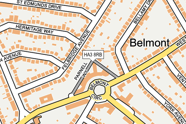 HA3 8RB map - OS OpenMap – Local (Ordnance Survey)