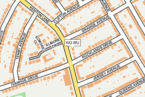 HA3 8RJ map - OS OpenMap – Local (Ordnance Survey)