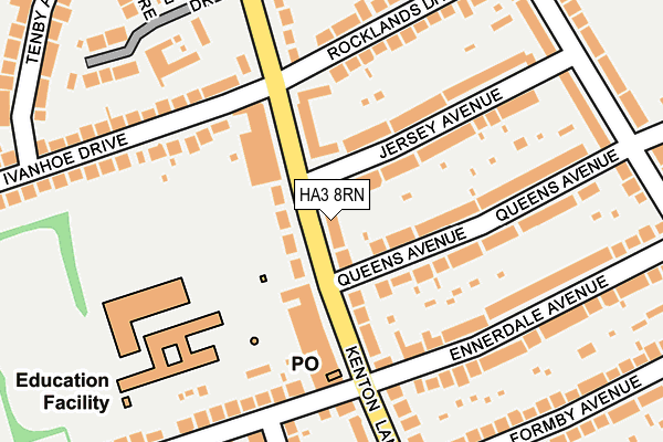 HA3 8RN map - OS OpenMap – Local (Ordnance Survey)